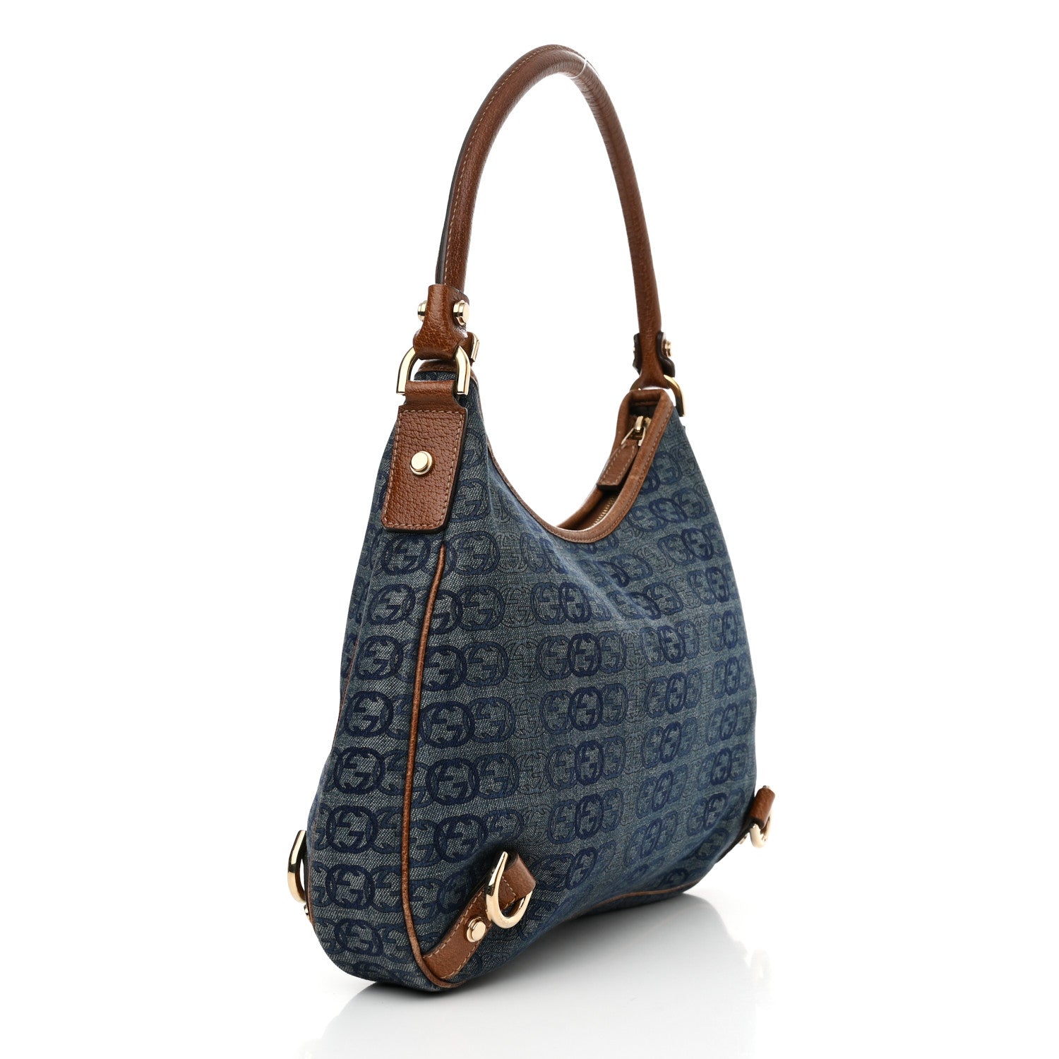 Gucci Denim GG Medium Abbey Ring Hobo Blue 3 of 11