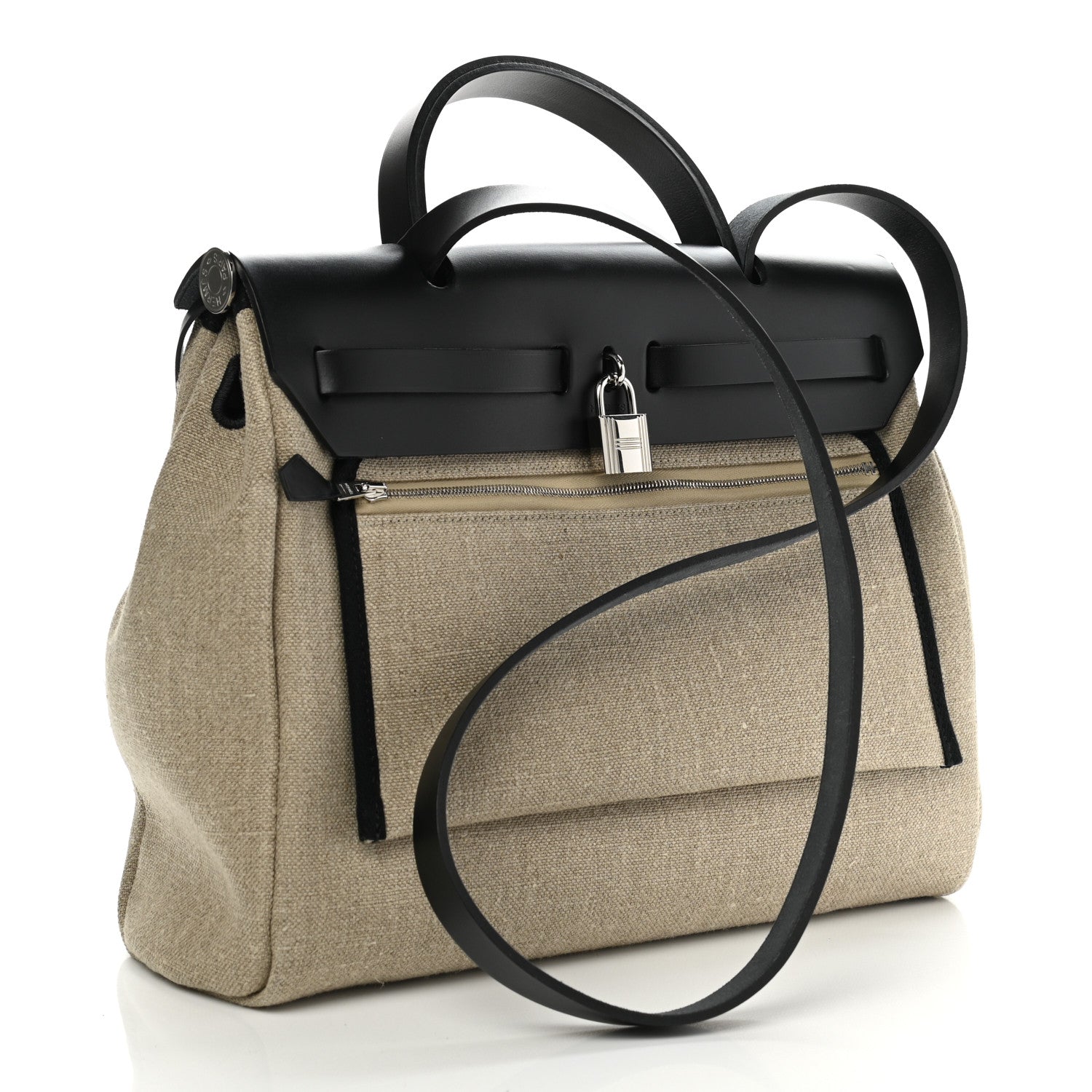 Hermes Military Toile Vache Hunter Herbag Zip Retourne 31 PM Ficelle Black 4 of 10