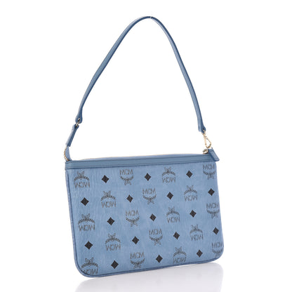 MCM Visetos Anya Shopper Tote Pouch Blue 3 of 8