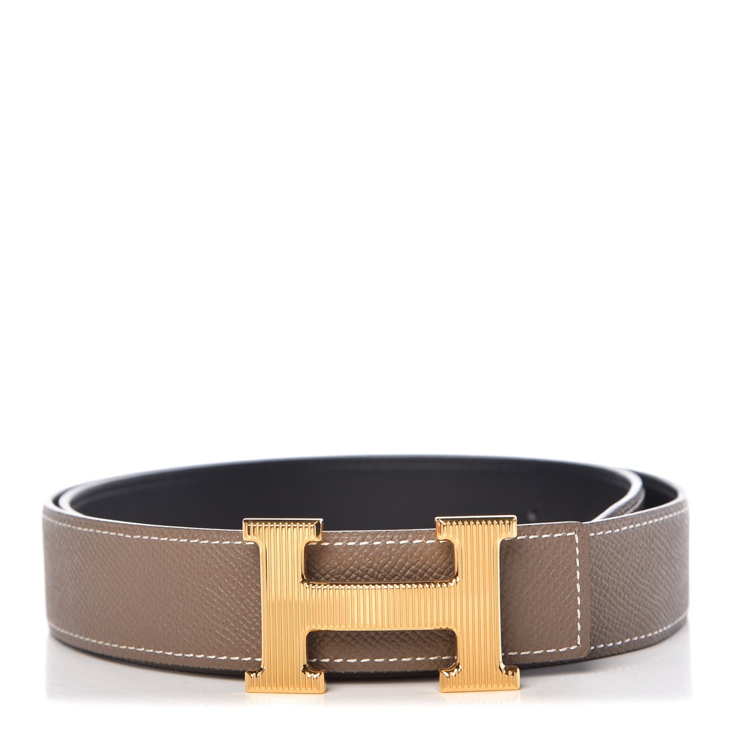 Epsom Swift 32mm Striee H Belt 85 Etoupe Black