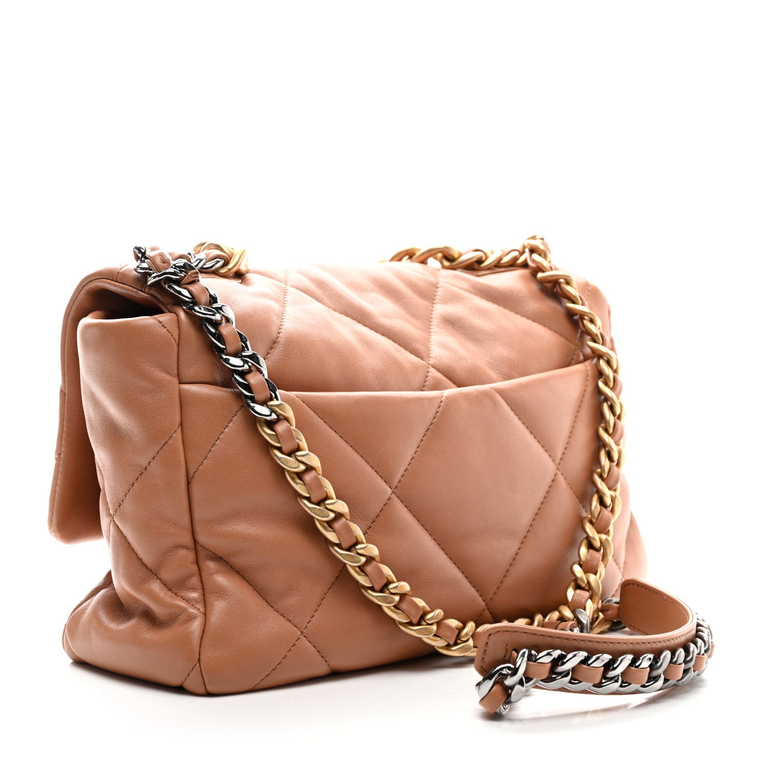 Chanel Lambskin Quilted Large Chanel 19 Flap Brown 2 of 12