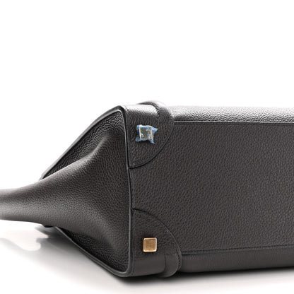 Celine Drummed Calfskin Micro Luggage Liquorice 8 of 9