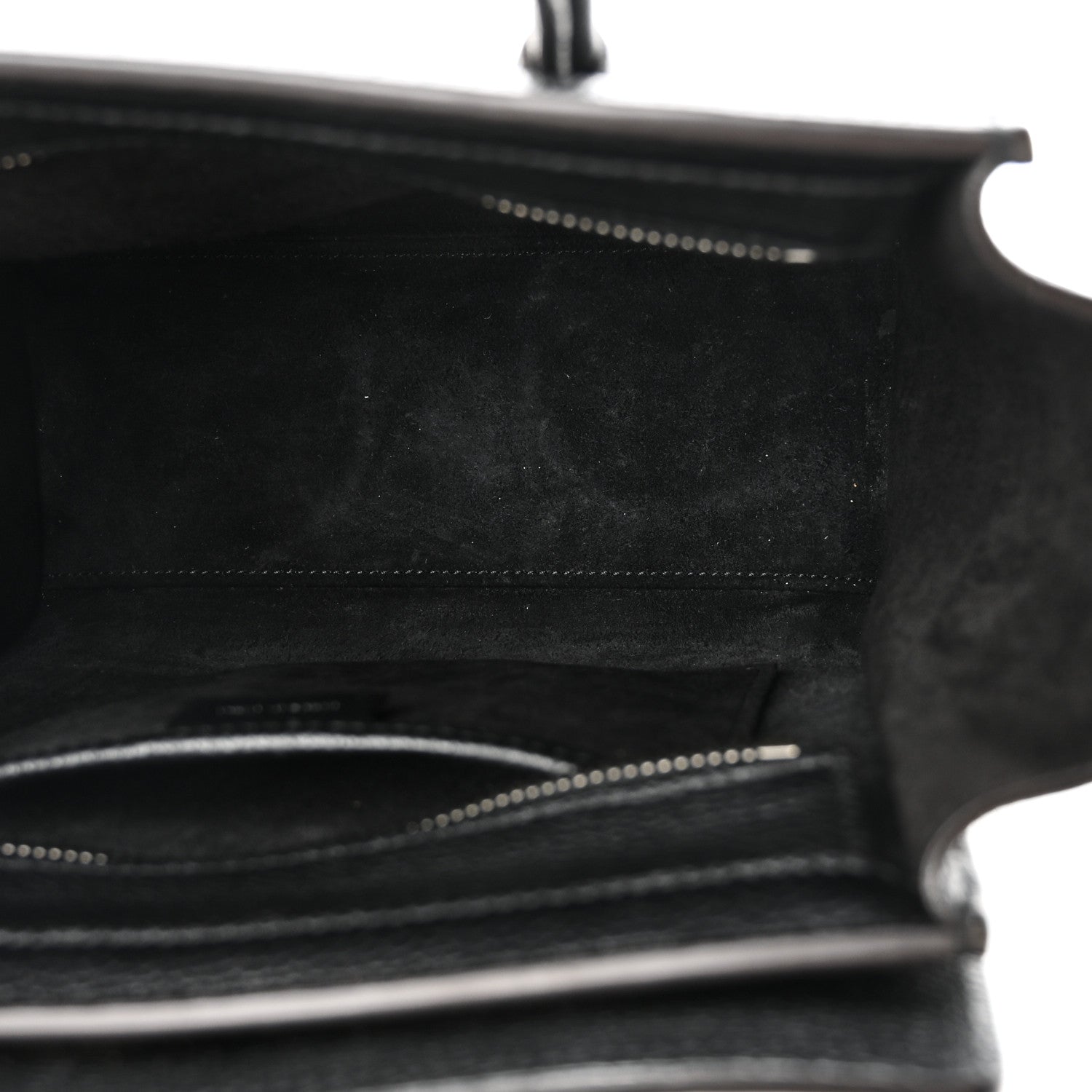 Celine Drummed Calfskin Nano Luggage Black 5 of 10