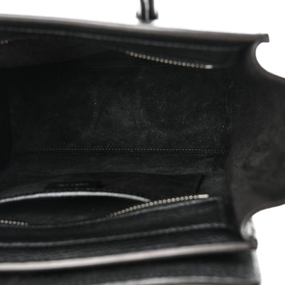 Celine Drummed Calfskin Nano Luggage Black 5 of 10