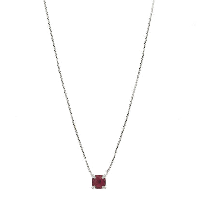 David Yurman Sterling Silver Diamond Rhodolite Garnet 9mm Petite Chatelaine Pendant Necklace 1 of 5