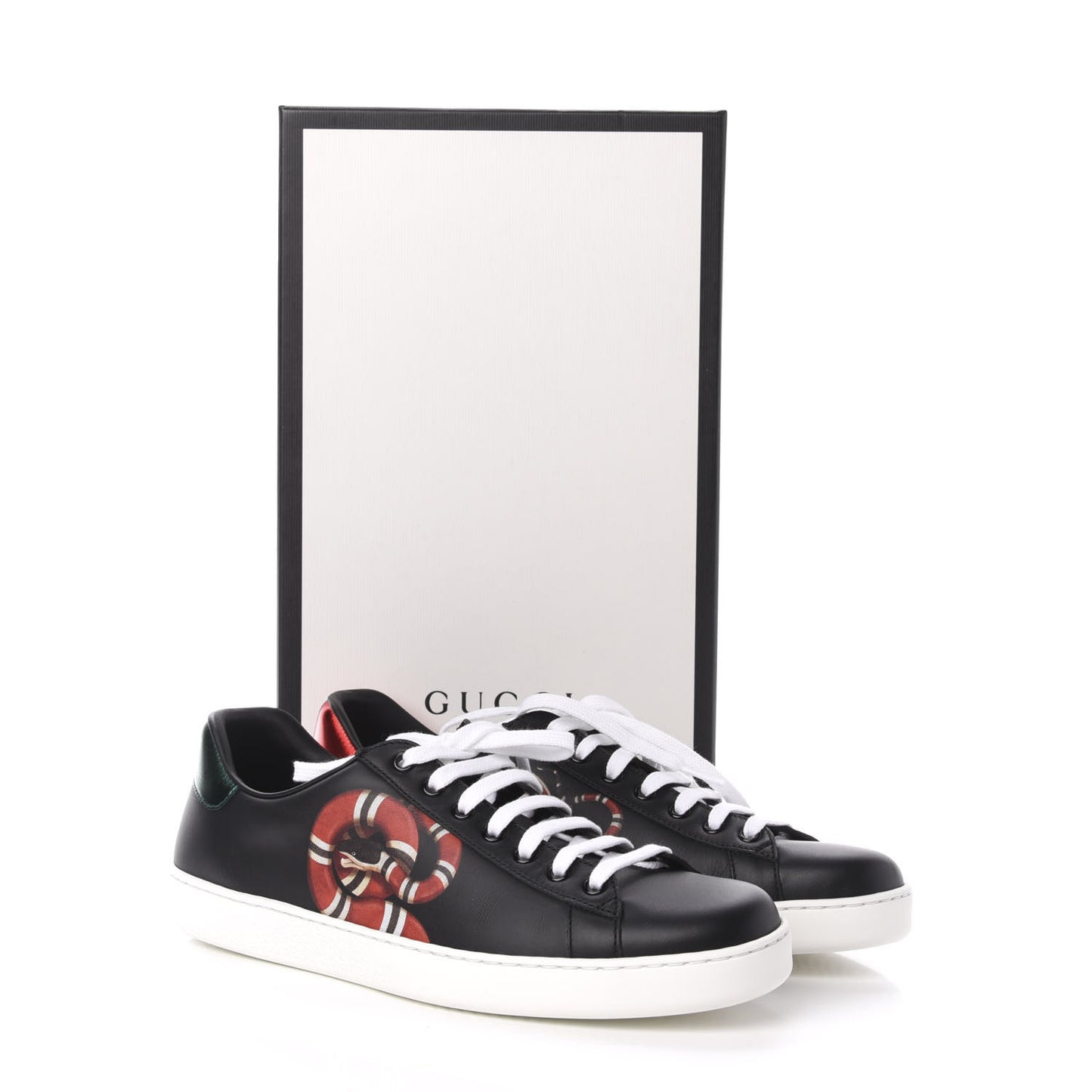 Calfskin Kingsnake Mens Ace Sneakers 9 Black Multicolor