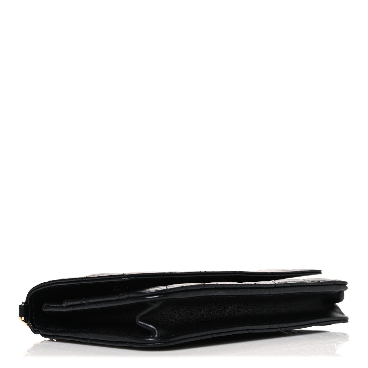Chanel Lambskin Quilted Pearl Wallet On Chain WOC Black 3 of 12