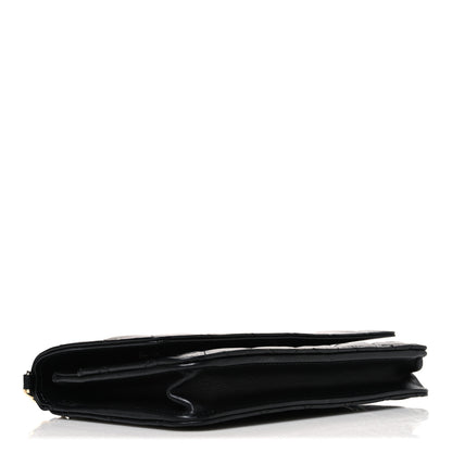 Chanel Lambskin Quilted Pearl Wallet On Chain WOC Black 3 of 12