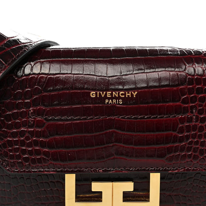 Givenchy Calfskin Crocodile Embossed Eden Bag Eggplant 6 of 10
