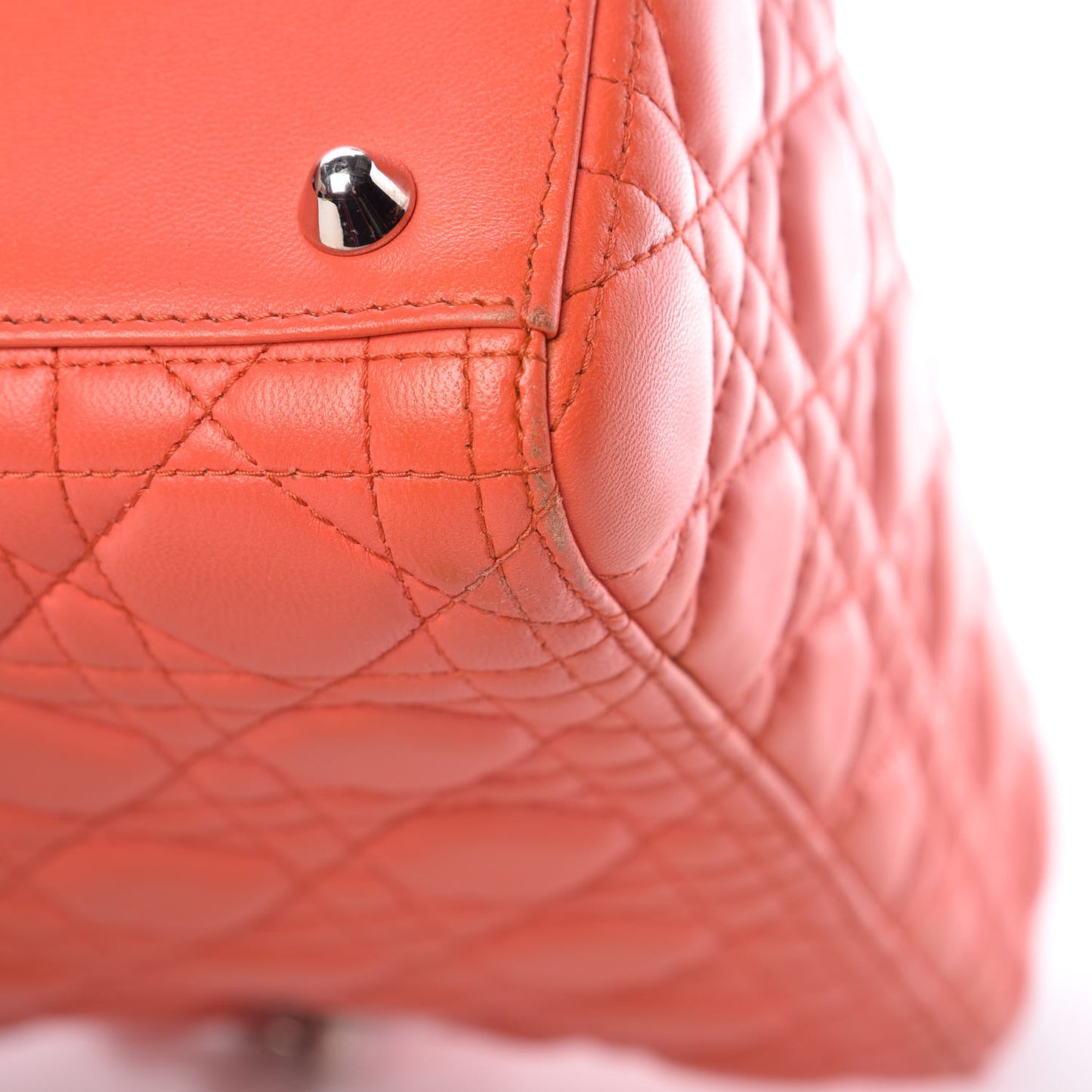 Lambskin Cannage Large Lady Dior Coral