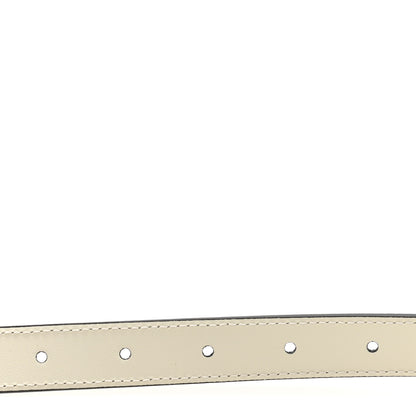 Gucci GG Supreme Monogram Plutone Calfskin Enamel Double G 20mm Belt 80 32 Beige Ebony Mystic White 4 of 5
