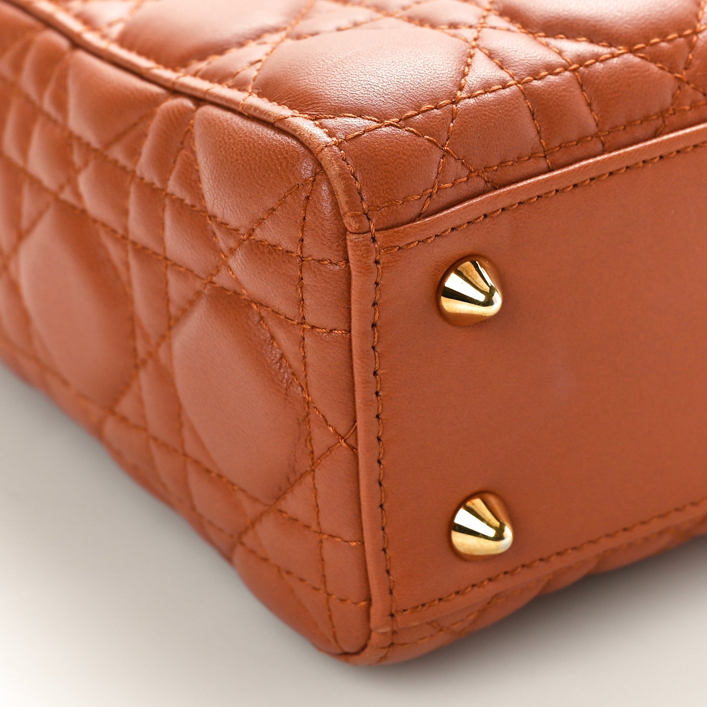Calfskin Cannage Small Lady Dior Tan