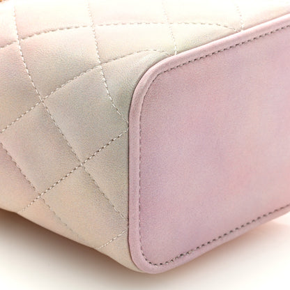 Chanel Lambskin Quilted Ombre Mini Top Handle Vanity Case With Chain Pink Multicolor 8 of 9