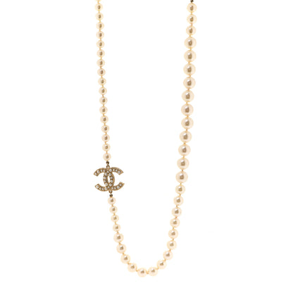 Chanel Pearl CC 100th Anniversary Necklace Light Gold 1 of 6
