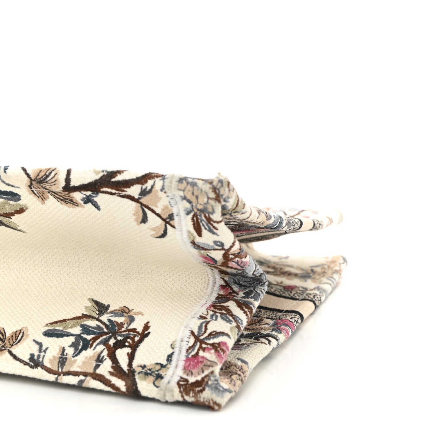 Christian Dior Canvas Embroidered Large Jardin D'Hiver Book Tote Latte Multicolor 9 of 9