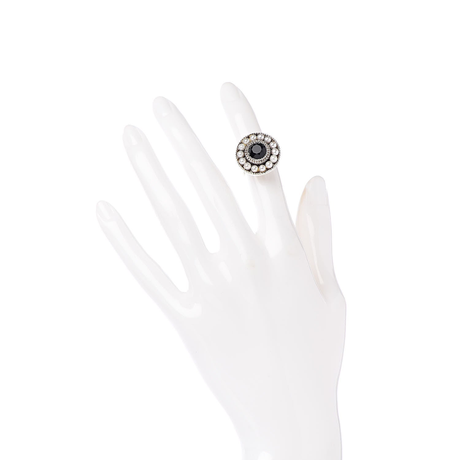 Tiffany Sterling Silver Black Onyx Freshwater Pearl Ziegfeld Ring 46 3.75 2 of 5
