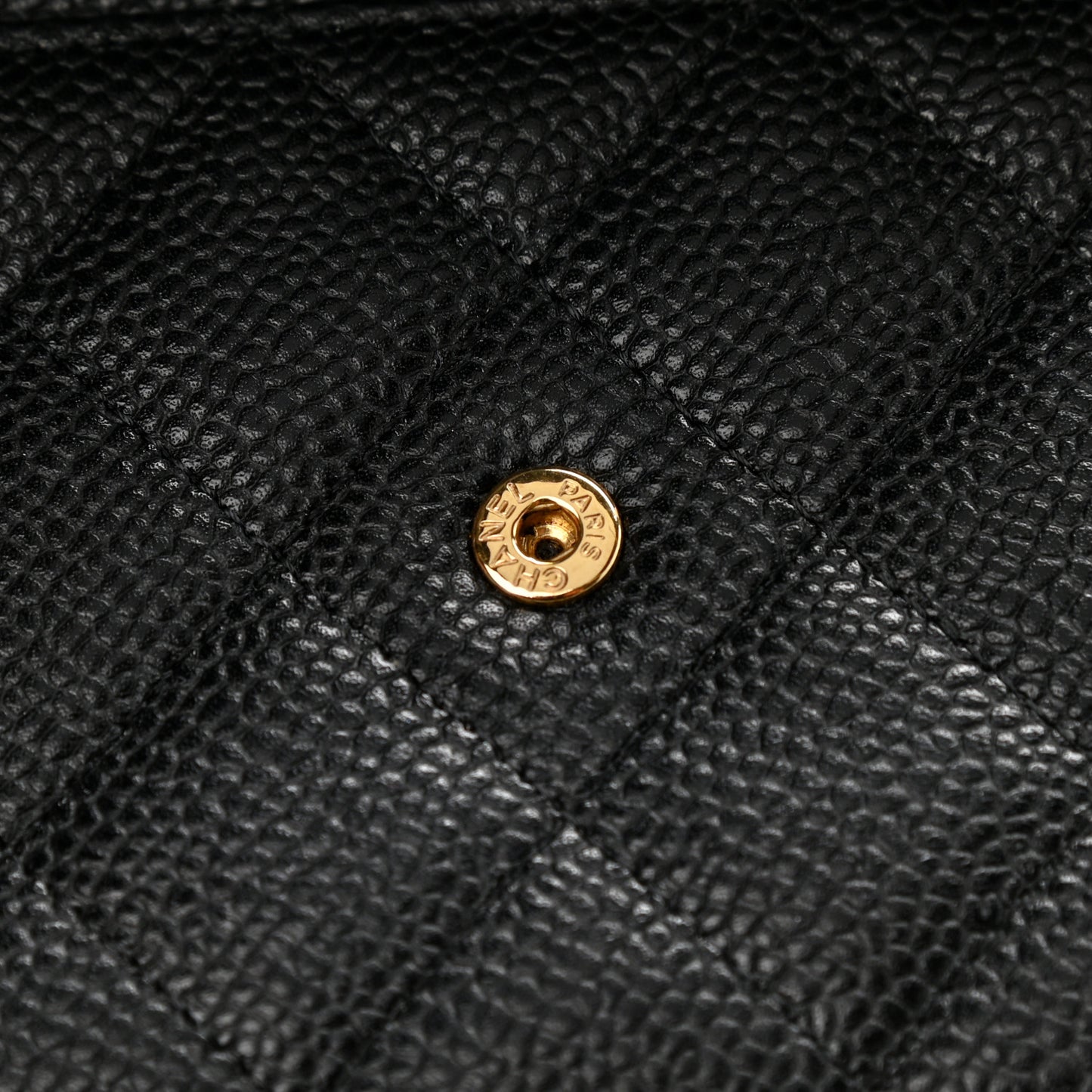 Caviar Quilted Wallet On Chain WOC Black