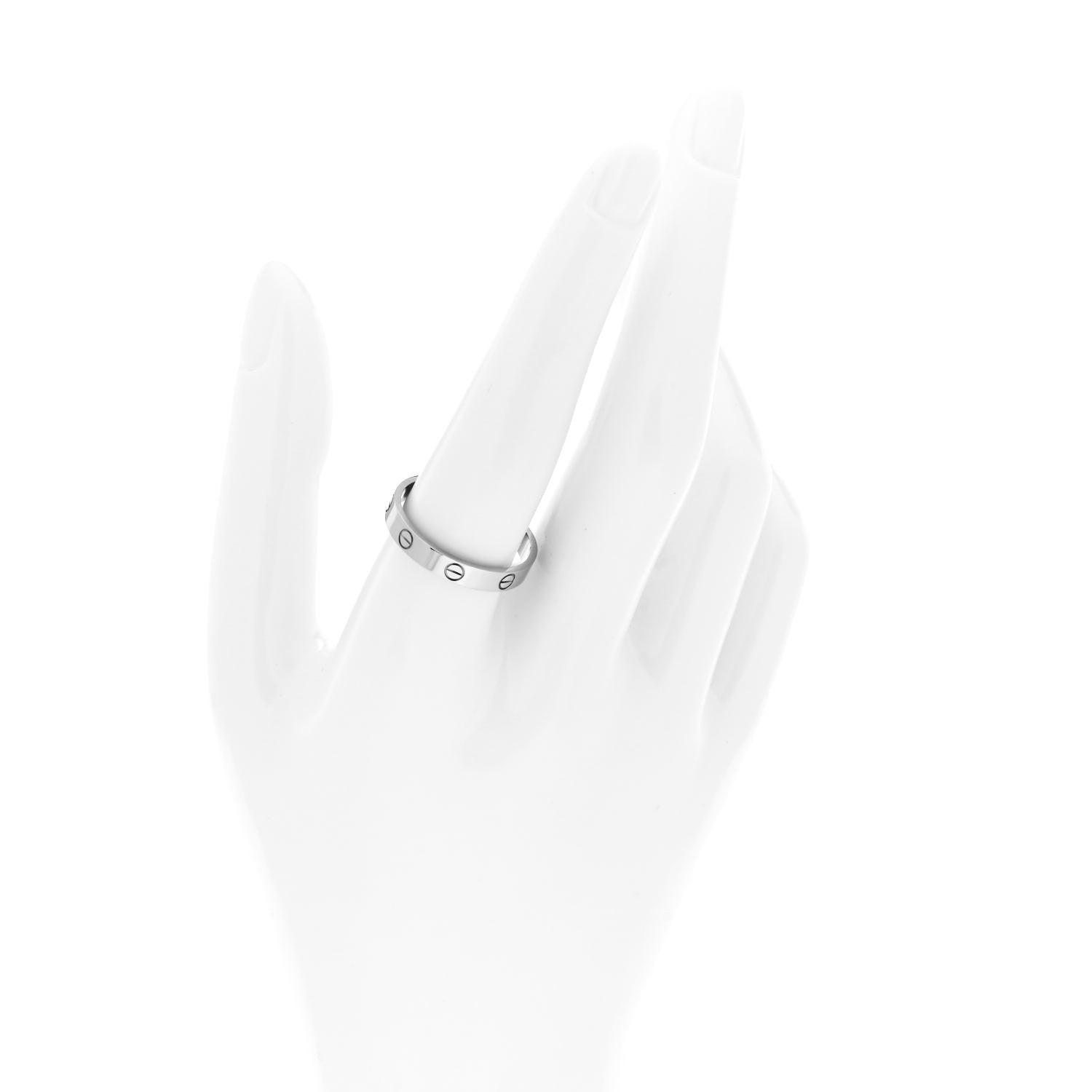 Cartier 18K White Gold 3.5mm LOVE Wedding Band Ring 63 10.25 2 of 5