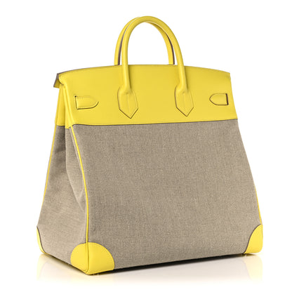 Hermes Toile De Camp Evercolor HAC Birkin 40 Ficelle Lime 2 of 11