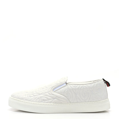 Gucci Nappa Web G Rhombus Quilted Mens Slip On Sneakers 8.5 Great White 1 of 7