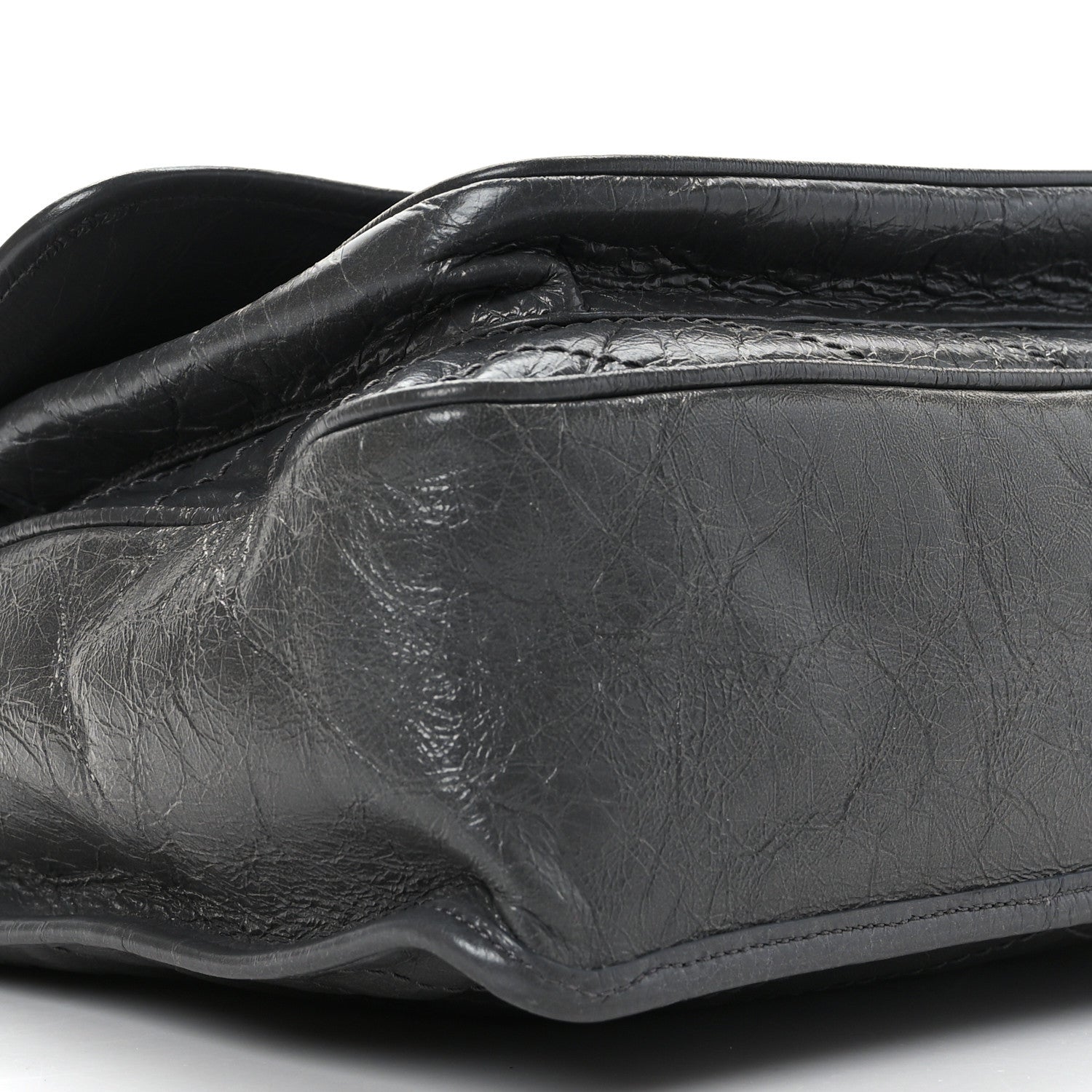 Saint Laurent Crinkled Calfskin Matelasse Monogram Large Niki Chain Satchel Storm 8 of 9