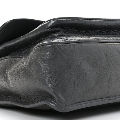 Saint Laurent Crinkled Calfskin Matelasse Monogram Large Niki Chain Satchel Storm 8 of 9