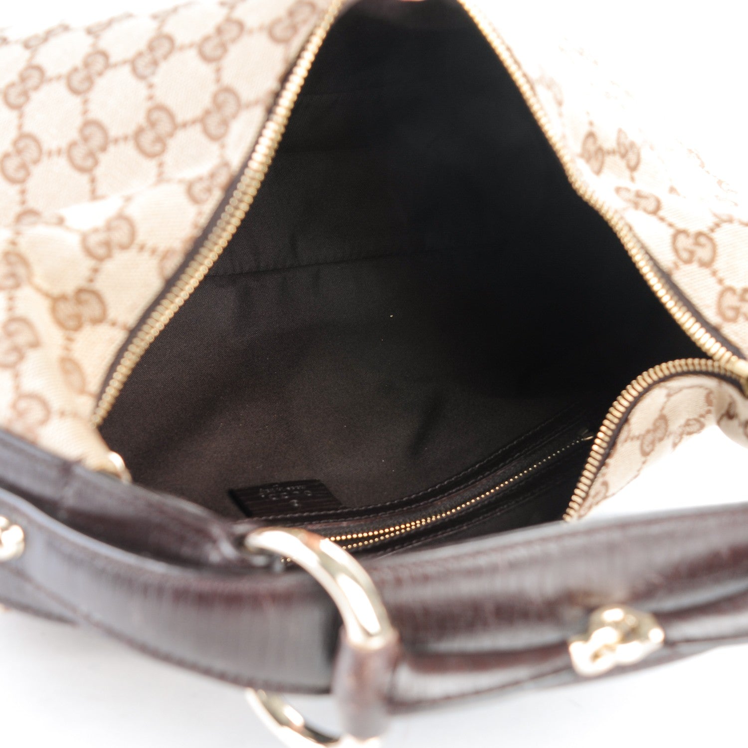Gucci Monogram Medium Horsebit Chain Hobo Dark Brown 5 of 7