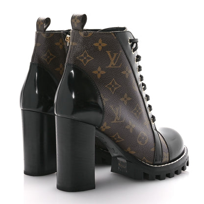 Louis Vuitton Patent Calfskin Monogram Star Trail Ankle Boots 40 Black 4 of 7