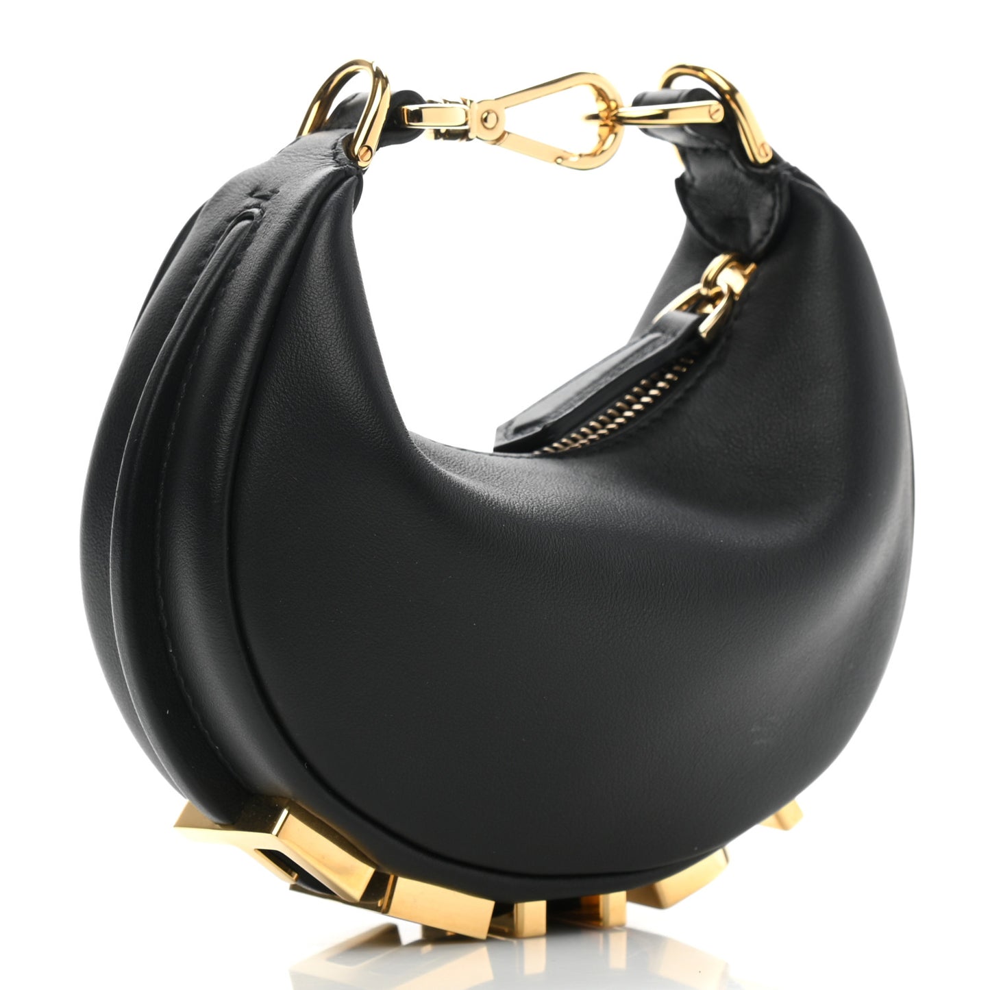 Vitello Grace Matte Nano Fendigraphy Hobo Charm Black