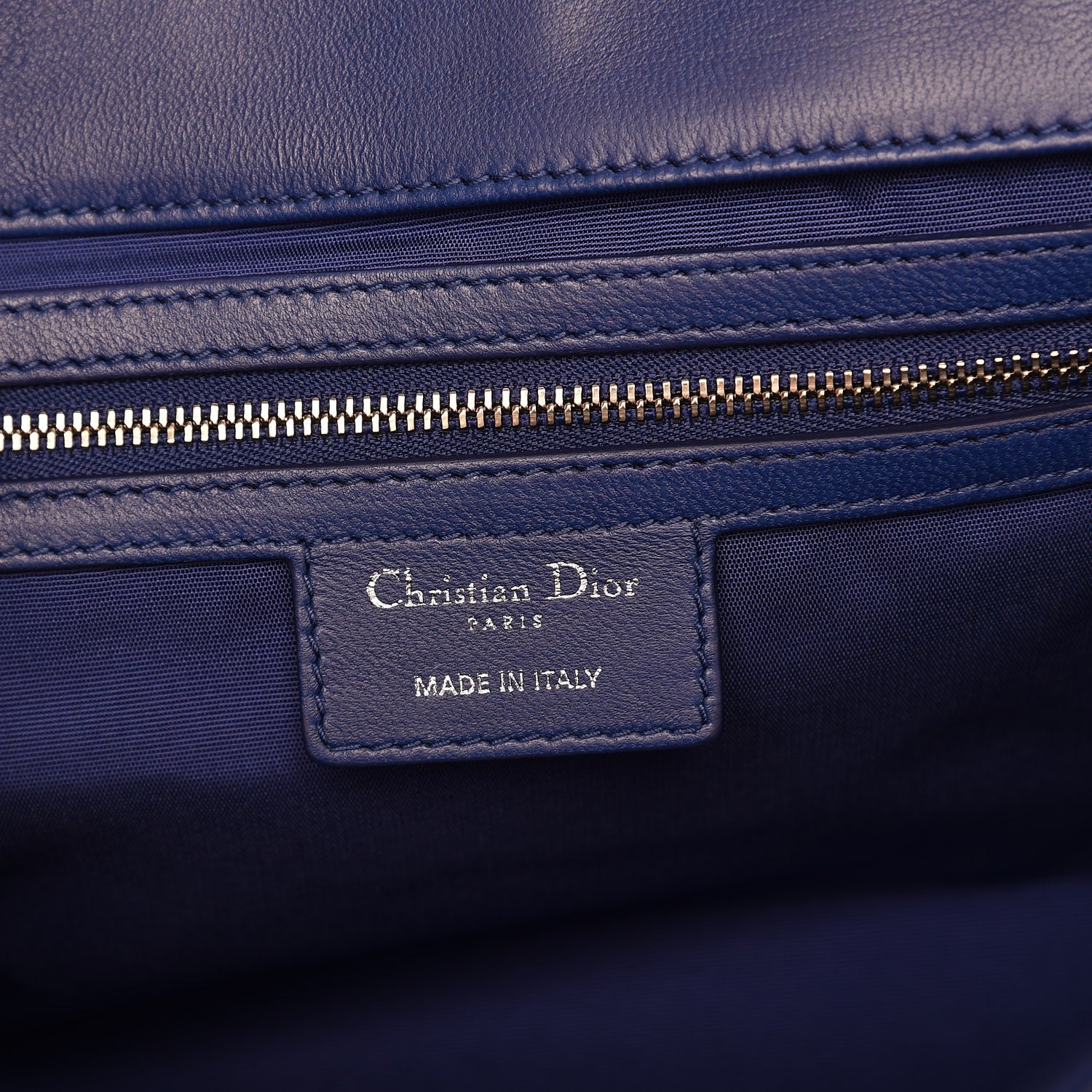 Christian Dior Lambskin Cannage Soft Flap Bag Blue 6 of 7