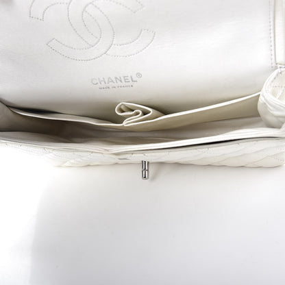 Chanel Washed Caviar Quilted Medium Double Flap White 5 of 9
