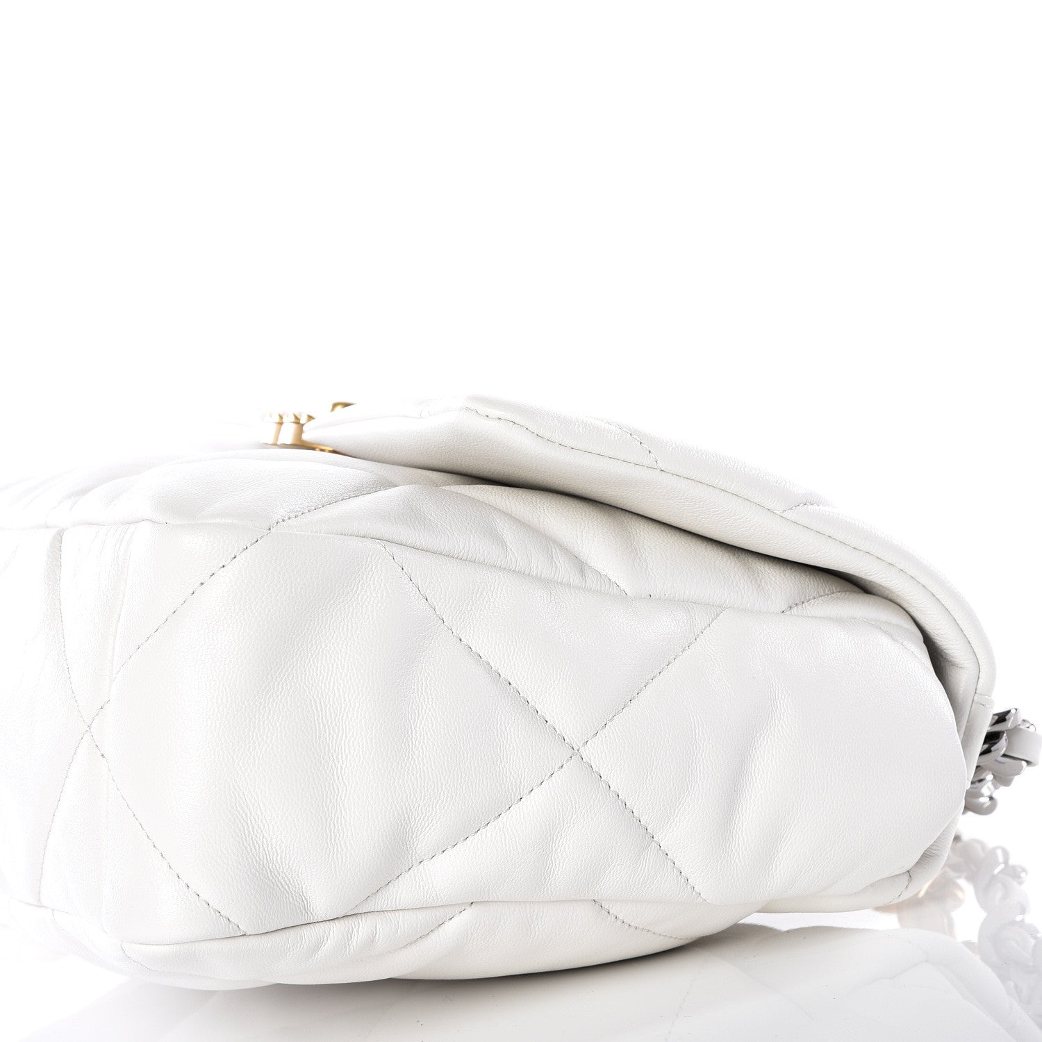Chanel Lambskin Quilted Large 19 Flap Light White 8 of 12