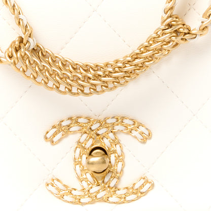 Chanel Lambskin Quilted On And On Small Chain Flap White 8 of 10