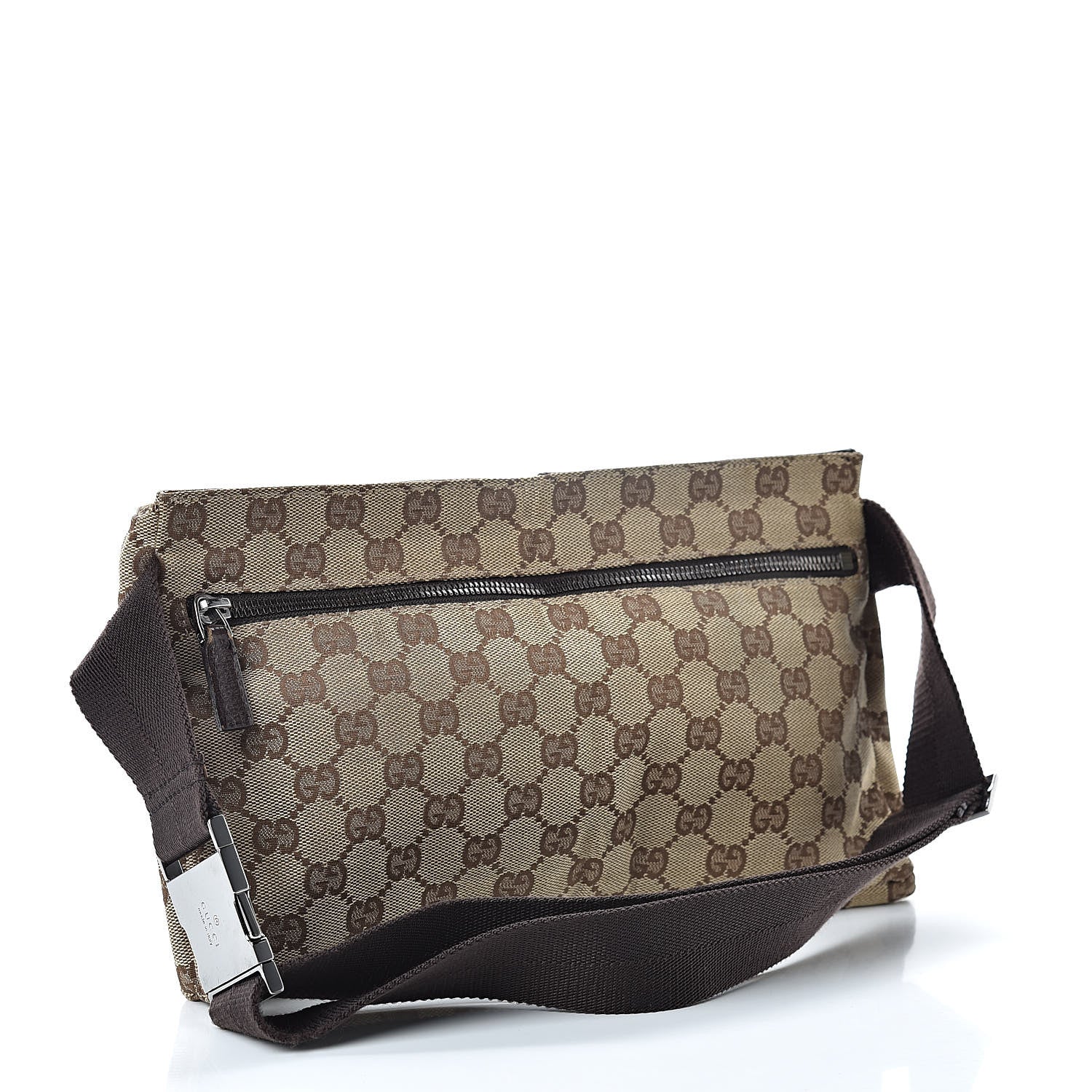 Gucci GG Monogram Double Pocket Belt Bag Dark Brown 3 of 17