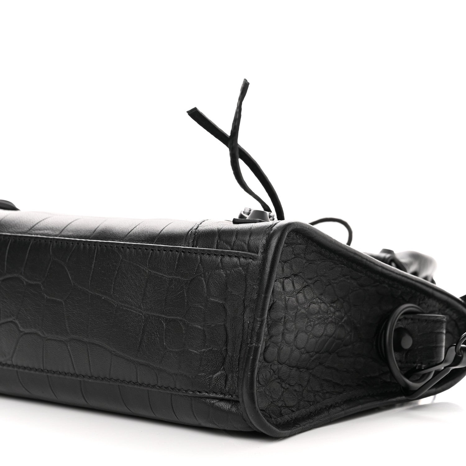 Balenciaga Matte Supple Lambskin Crocodile Embossed Classic Black Hardware Mini City Black 9 of 9