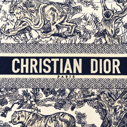 Christian Dior Canvas Embroidered Large Dioriviera Toile De Jouy Book Tote Blue 8 of 10