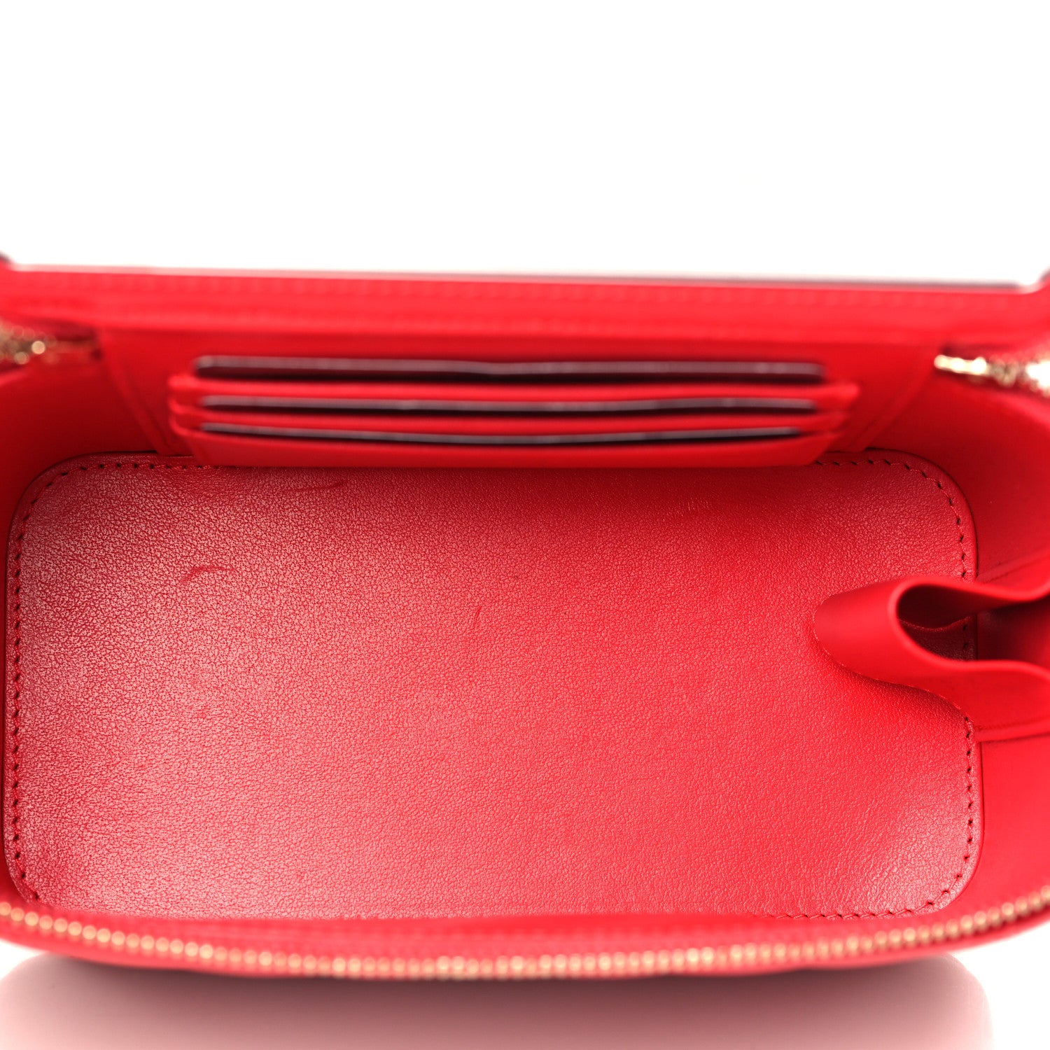 Chanel Caviar Quilted Small Vanity Case With Chain Red 5 of 10