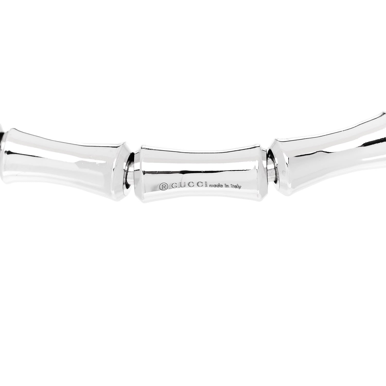 Gucci 18K White Gold Small Bamboo Spring Bracelet 5 of 7