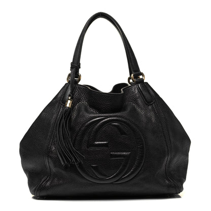 Gucci Pebbled Calfskin Medium Soho Shoulder Bag Black 1 of 10
