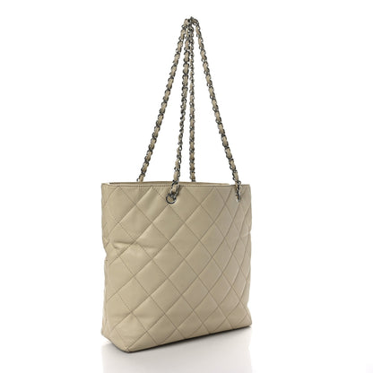 Chanel Calfskin Quilted In the Business North South Tote Ivory 3 of 9
