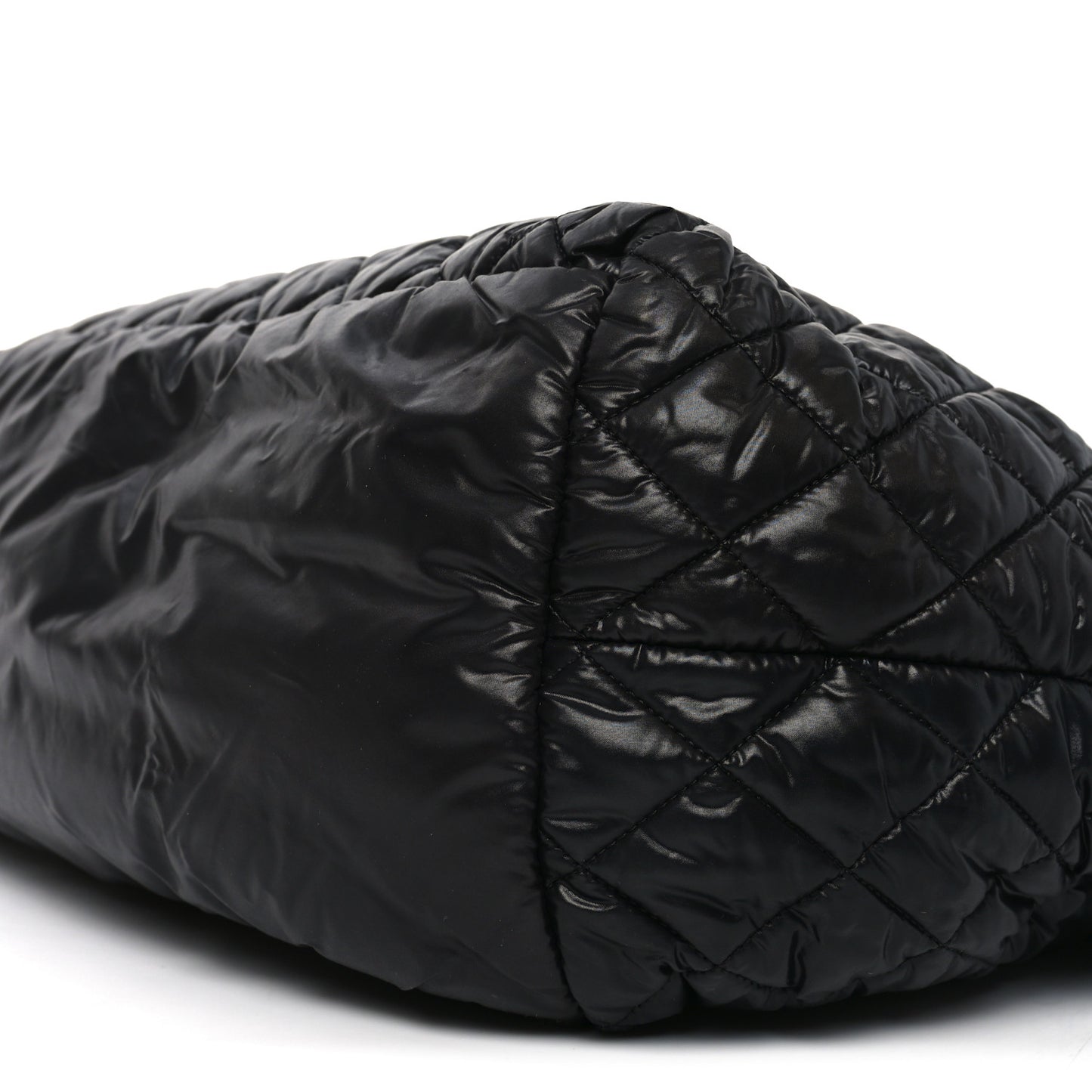 Nylon Quilted Large Coco Cocoon Tote Black