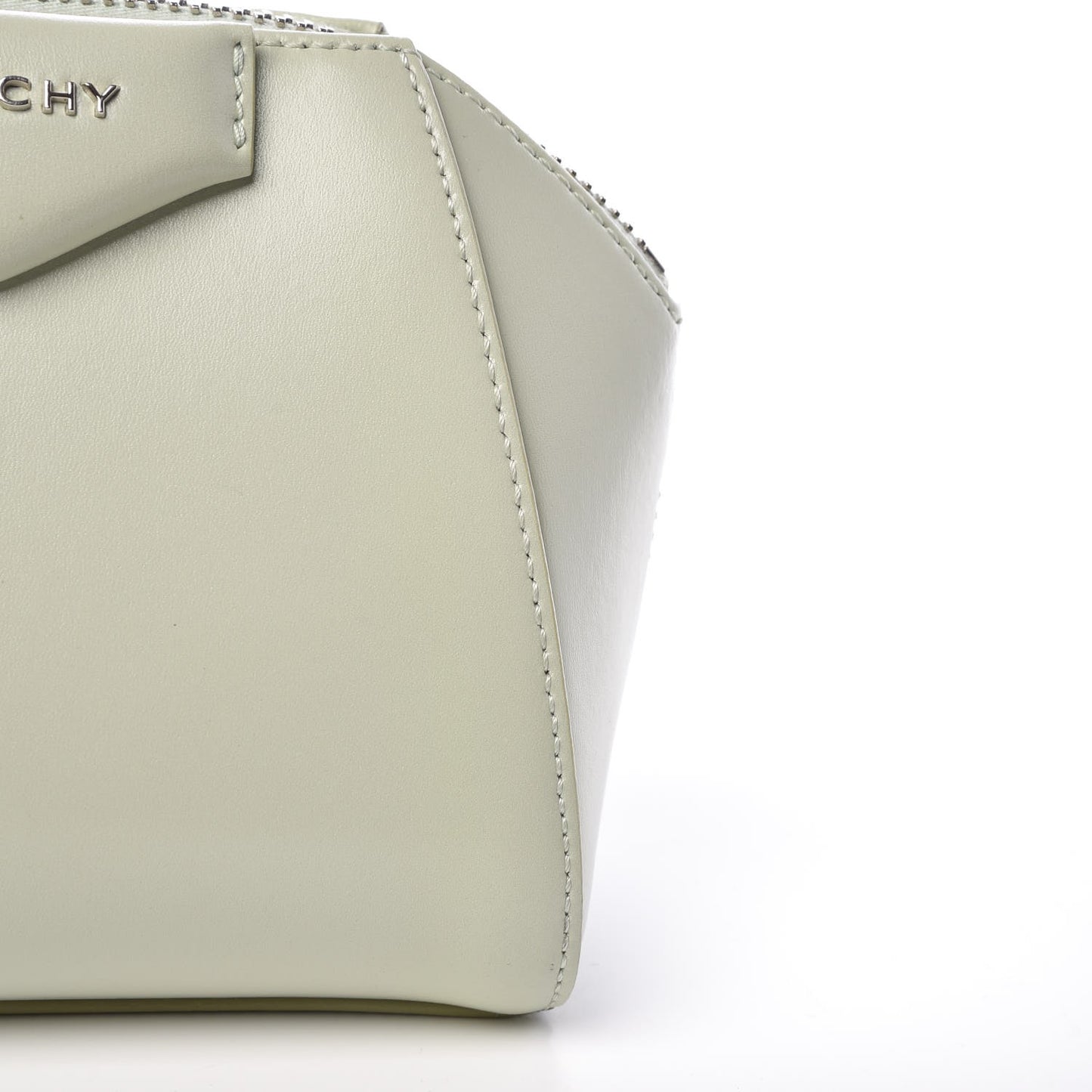Shiny Lord Calfskin Antigona Wristlet Aqua Green
