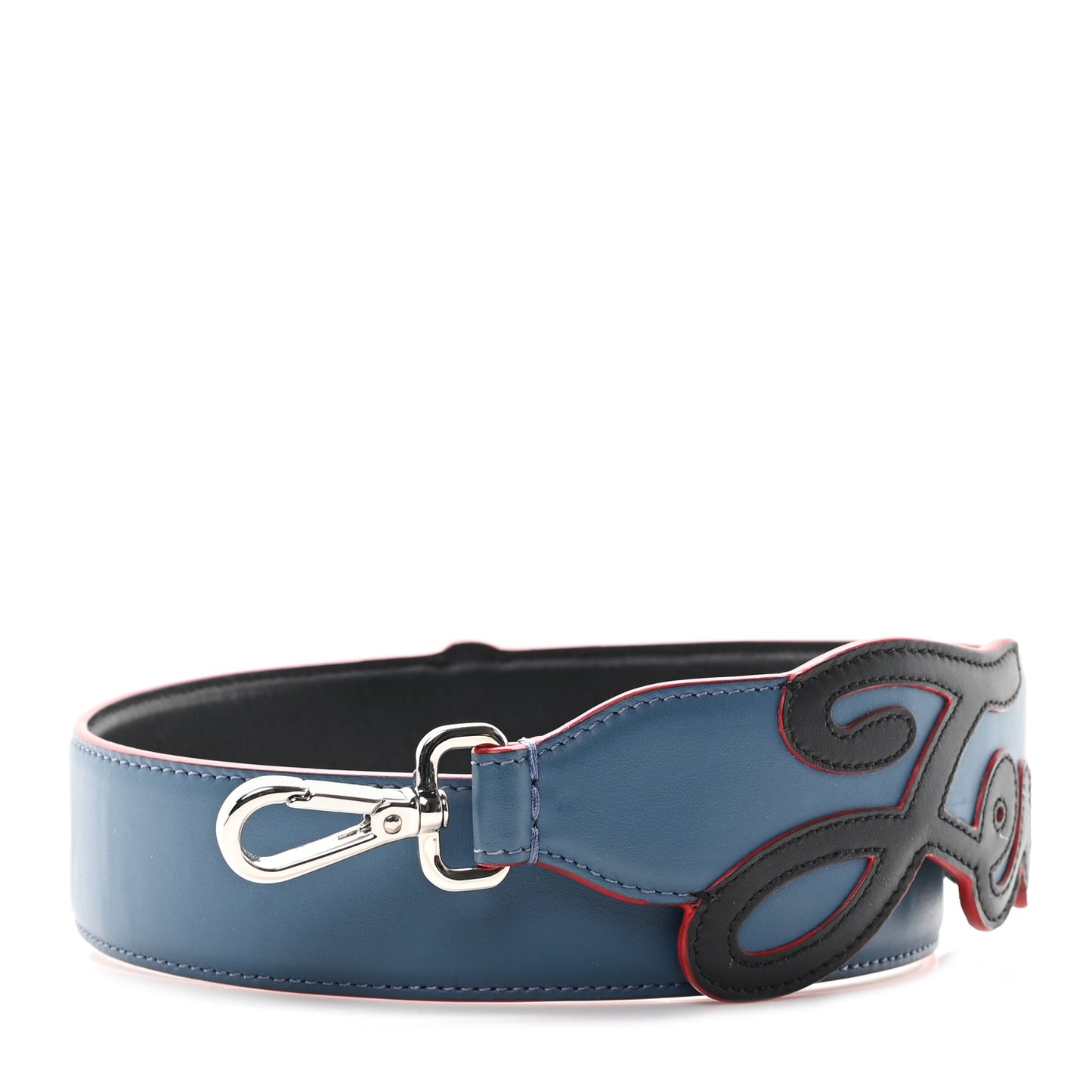 Vitello Century Elaphe Open Your Heart Bi-Color Strap You Balena Black