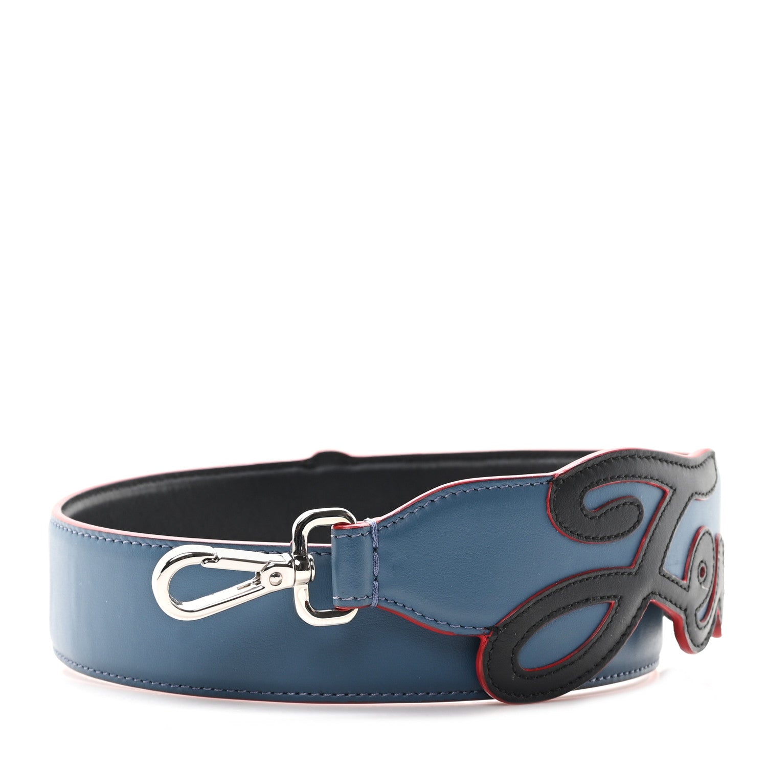 Fendi Vitello Century Elaphe Open Your Heart Bi-Color Strap You Balena Black 1 of 4