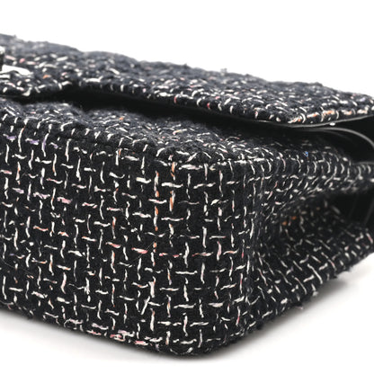Chanel Tweed Quilted Medium Double Flap Black Multicolor 10 of 11