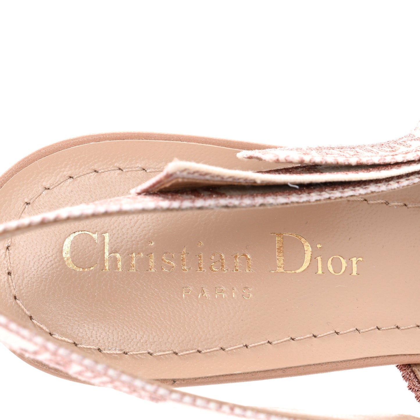 Laminated Cotton Ribbon Embroidered J'Adior Slingback 65mm Pumps 37.5 Rose Des Ve