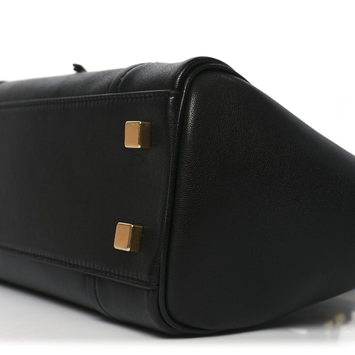 Supple Shiny Lambskin Little New Luggage Black