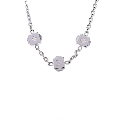 Louis Vuitton Swarovski Gamble Short Necklace Silver 4 of 5