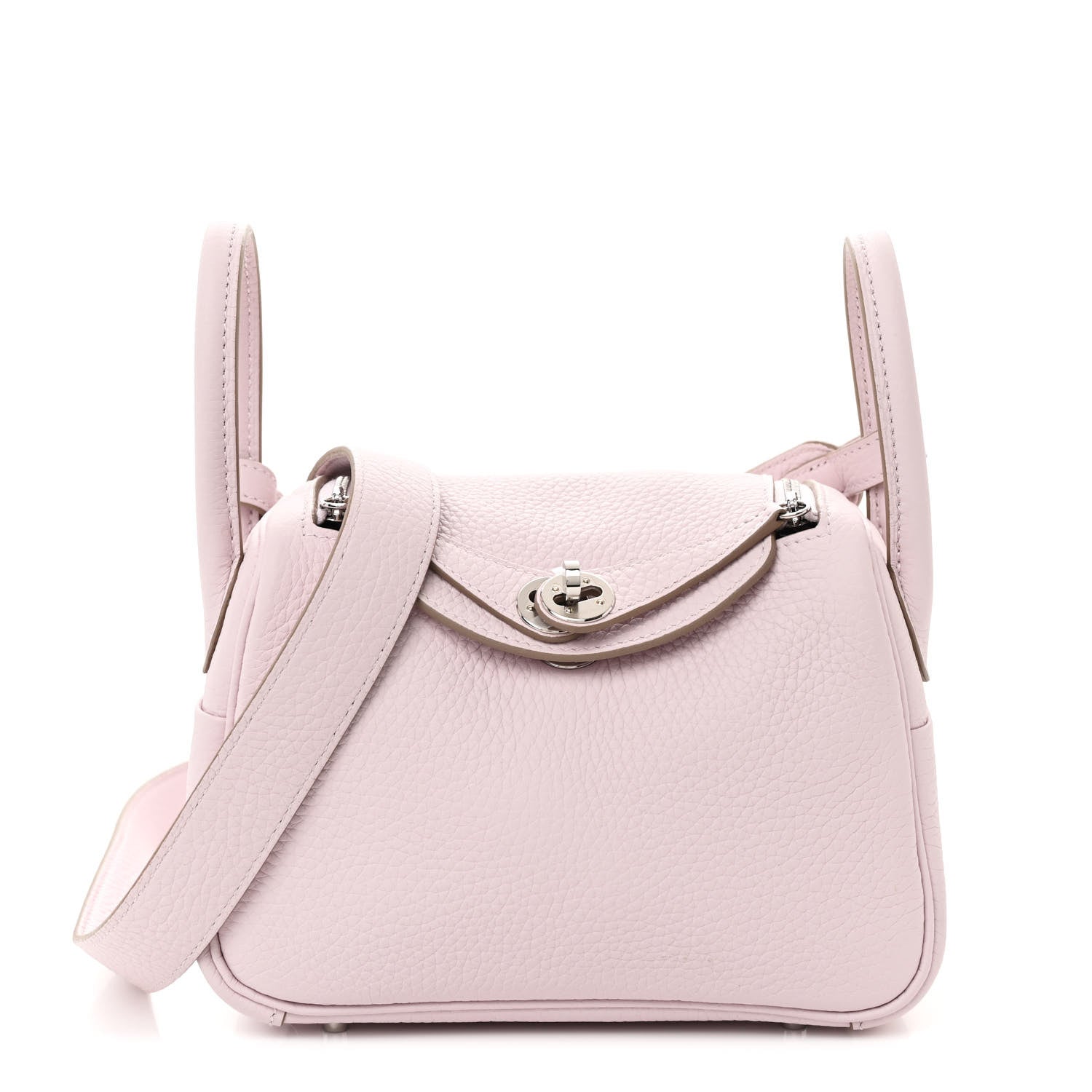 Hermes Taurillon Clemence Verso Mini Lindy 20 Mauve Pale Mushroom 1 of 11