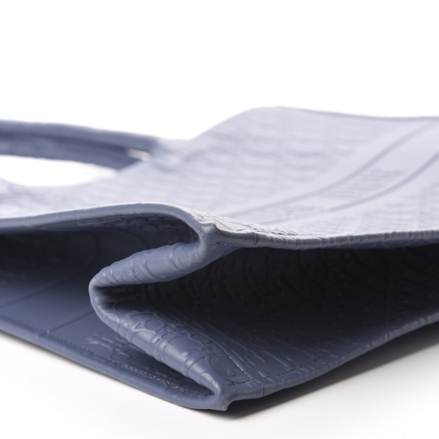 Oblique Calfskin Embossed Book Tote Denim Blue